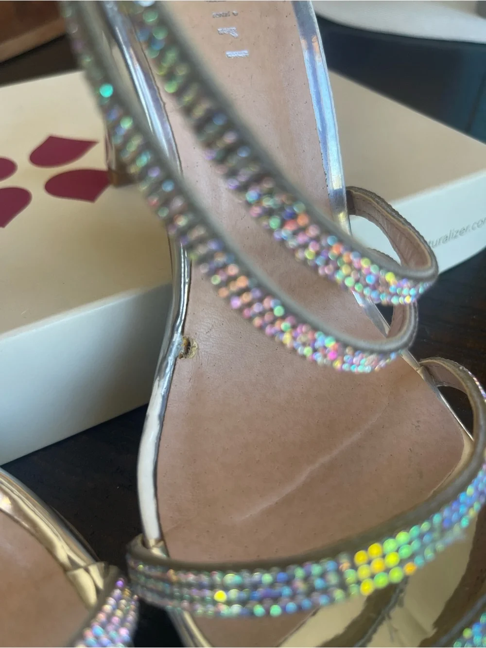 Madden Girl Silver Strappy High Heel Sandals - Size 7.5